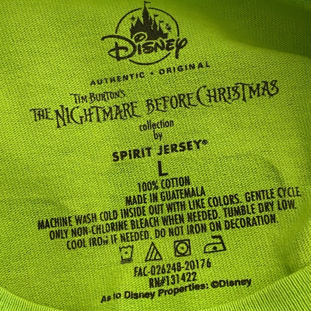 Disney Oogie Boogie Spirit Jersey L Neon Green Nightmare Before Christmas 2020 - Picture 6 of 6